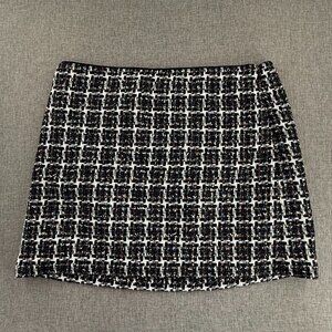 LOFT Mini Plaid Skirt‎ Metallic Multicolor Zipper Closure Lined Plus 18
